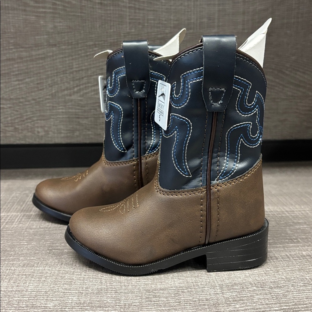 Toddler Smoky Mountain Monterey Western/Cowboy Boots (Brown/Blue) - Size 5